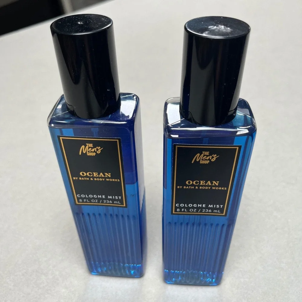 New Bath & Body Works Ocean Cologne Mist Men 8oz Blue 2 Bottles